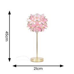 Valuelights Charles Gold Table Lamp With Pink Flower Shade And Bulb - thumbnail 5