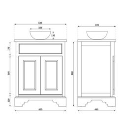 Homestylestore Pastel Green And Oak 645mm Bathroom Vanity Unit With Round Countertop Basin And Round Aged Bronze Handles - thumbnail 4