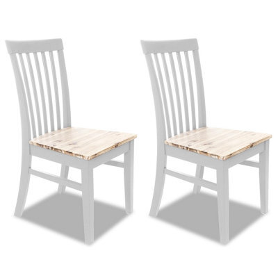 Statement Furniture Florence Highback Wooden Seat Chairs Set Of 2 - White - image 1