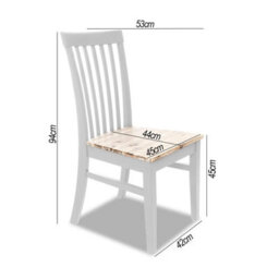 Statement Furniture Florence Highback Wooden Seat Chairs Set Of 2 - White - thumbnail 3