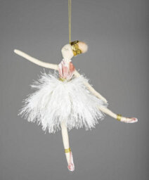 Shatchi Ballerina White 14X20Cm - Christmas Hanging Decoration - thumbnail 3