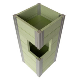 Winawood Wood Effect Pillar Planter - Duck Egg Green - thumbnail 3