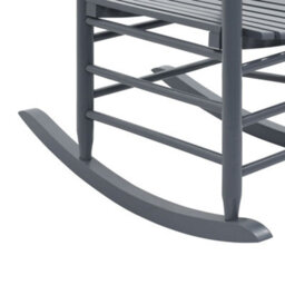 Berkfield Rocking Chair With Curved Seat Grey Poplar Wood - thumbnail 7