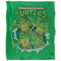 Tmnt Group Retro Silky Supersoft Blanket Multicoloured (152Cm X 127Cm) - thumbnail 1