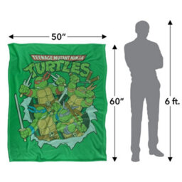 Tmnt Group Retro Silky Supersoft Blanket Multicoloured (152Cm X 127Cm) - thumbnail 5
