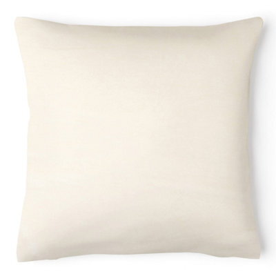 Intimates Premium Velvet Square Cushion, Contemporary Style With Zip Closure, Machine Washable - Cream