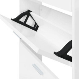 Walplus Shoe Cabinet High Gloss White 59X17X169 Cm Engineered Wood - thumbnail 8