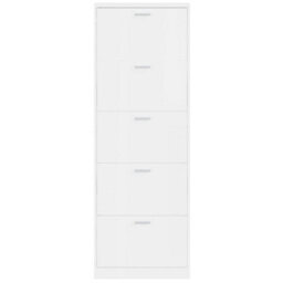 Walplus Shoe Cabinet High Gloss White 59X17X169 Cm Engineered Wood - thumbnail 6
