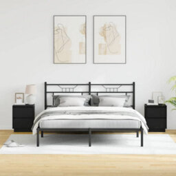 Berkfield Bedside Cabinets With Led Lights 2 Pcs Black 39X34.5X50 Cm - thumbnail 5