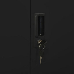 Berkfield Office Cabinet Black 90X40X180 Cm Steel - thumbnail 8