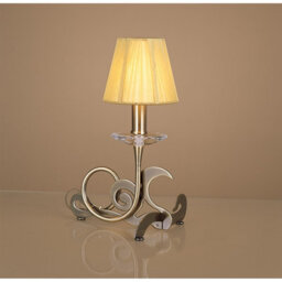 Luminosa Lighting Luminosa Acanto Table Lamp 1 Light E14, Antique Brass With Amber Cream Shade - thumbnail 2