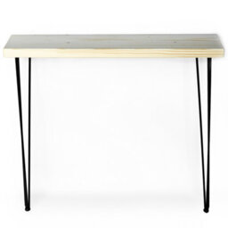 Toolty Rustic Handmade Console Table, Wall Mounted, 120Cm X 17.5Cm , Primed, 86.5Cm Legs, Handcrafted Vintage Style - thumbnail 2