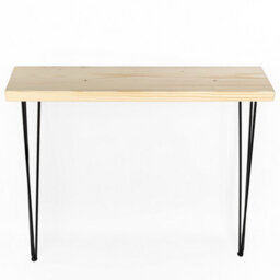 Toolty Rustic Handmade Console Table, Wall Mounted, 120Cm X 17.5Cm , Primed, 86.5Cm Legs, Handcrafted Vintage Style - thumbnail 3