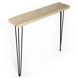 Toolty Rustic Handmade Console Table, Wall Mounted, 120Cm X 17.5Cm , Primed, 86.5Cm Legs, Handcrafted Vintage Style - thumbnail 4