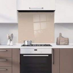 60 X 60Cm Caramel Latte Glass Kitchen Splashback Splatter Screen Pre Drilled Holes Wall Hanging Fixings Included - thumbnail 1