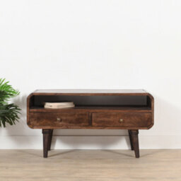 Aertona Dark Mango Wood Tv Stand With 2 Drawers - thumbnail 4