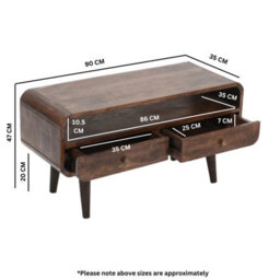 Aertona Dark Mango Wood Tv Stand With 2 Drawers - thumbnail 5