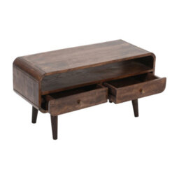 Aertona Dark Mango Wood Tv Stand With 2 Drawers - thumbnail 3