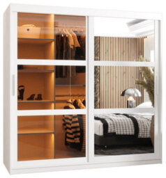 Arte Parma Ii Sliding Door Wardrobe (H2000mm W1800mm D620mm) With Shelves - White Matt - thumbnail 2