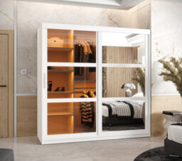 Arte Parma Ii Sliding Door Wardrobe (H2000mm W1800mm D620mm) With Shelves - White Matt