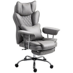 Grey Home Office Chair, Leathaire Desk Chair With Lumbar Support Pillow - thumbnail 5