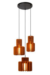 Lucide Rollo Pendant Light - 3Xe27 - Terracotta