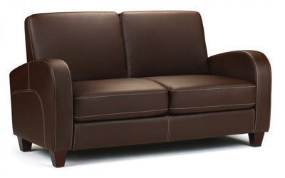 iLikeStores 2 Seater Sofa Bed - Brown Faux Leather - image 1