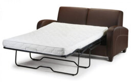 iLikeStores 2 Seater Sofa Bed - Brown Faux Leather - thumbnail 2