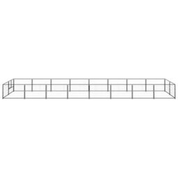 Berkfield Durable Dog Kennel Black 16 M2 Steel - thumbnail 1