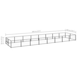 Berkfield Durable Dog Kennel Black 16 M2 Steel - thumbnail 6