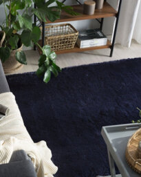 Beliani Shaggygy Rug Evren Dark Blue 140 X 200 Cm - thumbnail 2