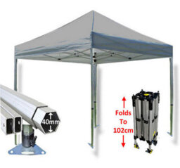 Crocodile Trading 3M X 3M Compact 40 Commercial Instant Shelter Pop Up Gazebos Frame & Canopy - Silver - thumbnail 1