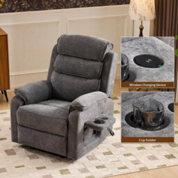 Electric Recliner Chair Massage Heating Armchair Sofa With Wireless Charging - thumbnail 6