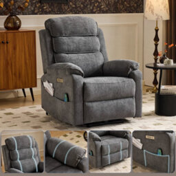 Electric Recliner Chair Massage Heating Armchair Sofa With Wireless Charging - thumbnail 3