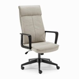 Furniturebox Uk Vesper Light Grey Linen Fabric Swivel Office Chair - thumbnail 4