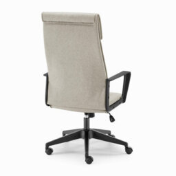 Furniturebox Uk Vesper Light Grey Linen Fabric Swivel Office Chair - thumbnail 6