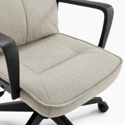 Furniturebox Uk Vesper Light Grey Linen Fabric Swivel Office Chair - thumbnail 8