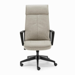 Furniturebox Uk Vesper Light Grey Linen Fabric Swivel Office Chair - thumbnail 5