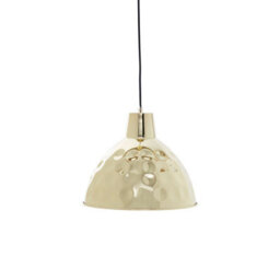 Orsina Hammered Gold Pendant Light With White Interior, Inverted Dome Shade Lamp, Modern Statement Hanging Lamp - thumbnail 4