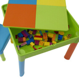 Liberty House Toys Kid's 5-In-1 Activity Table And Two Chairs Set, Green - thumbnail 8