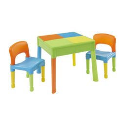 Liberty House Toys Kid's 5-In-1 Activity Table And Two Chairs Set, Green - thumbnail 7