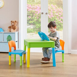 Liberty House Toys Kid's 5-In-1 Activity Table And Two Chairs Set, Green - thumbnail 2
