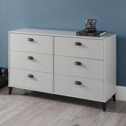 Oakham Premium Calder Locker 6 Drawer Wide Chest - Grey & Black - thumbnail 2