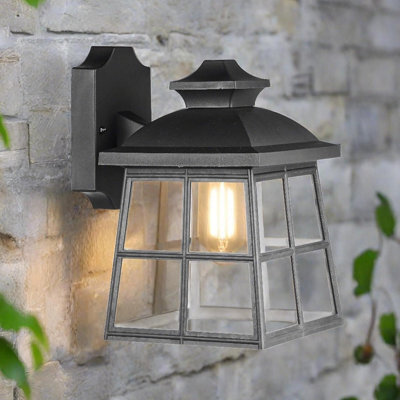CGC Lighting Cgc Henri Black Outdoor Outside Wall Lantern Light Traditional E27 - image 1