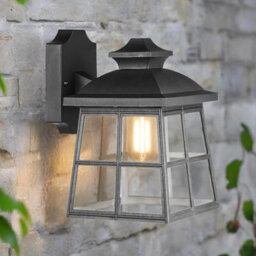 CGC Lighting Cgc Henri Black Outdoor Outside Wall Lantern Light Traditional E27 - thumbnail 1