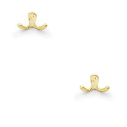 Loops 2 Pack - Solid Brass Victorian Double Robe Coat Hook - Wall Mounted Holder Satin Brass - thumbnail 1