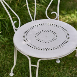 Dibor Traditional Style Two Person Indoor Outdoor Garden Iron Bistro Table And Chairs Set - thumbnail 5