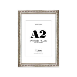 A2 Silver Ornate Picture Frame (59.4 X 42Cm) With Mount For A3 Poster, Photo, Artwork, Gallery Wall Or Print - thumbnail 1