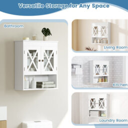 Costway Bathroom Cabinet Wall Mounted Medicine Cabinet W/ Adjustable Shelf - thumbnail 9