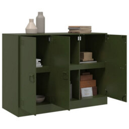 Vidaxl Sideboard Olive Green 99X39X73 Cm Steel - thumbnail 5